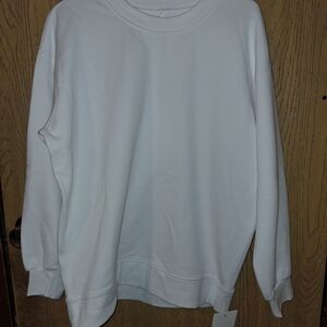 Lululemon Athletica Classic White Crewneck Sweater Prefectly Oversized Crew